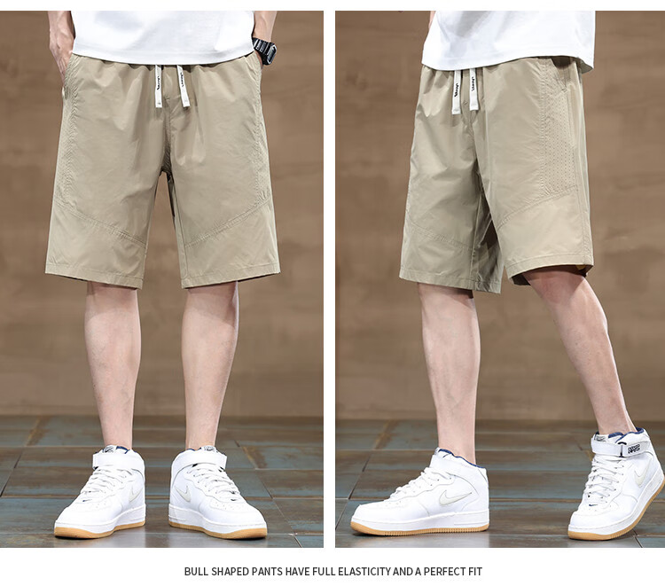 JEEP Ice Silk Quick-Dry Men's Casual Shorts, Loose-Fitting Cargo Five-Point Pants for Men, Summer 2026 Mid-Length Shorts 5