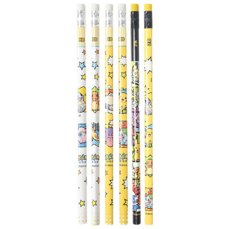M&G Wooden Pencil, Triangular Shaft with Eraser Tip, Cartoon Pencil, HB Art Drawing Pencil, Exam Pencil, Sketching Pencil, QWP30987, 12 Pieces/box