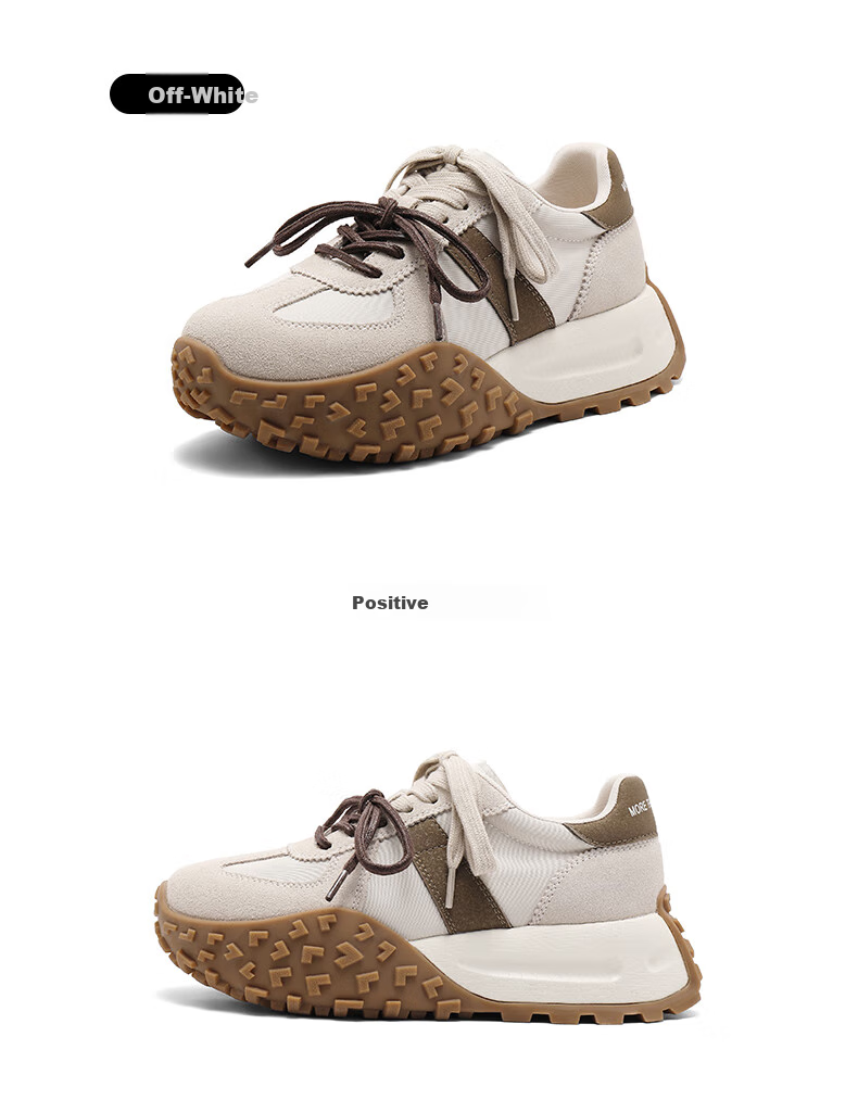 SENDA New Forrest Gump Shoes for Women, Non-Slip Thick Sole Height-Increasing Training Shoes, Casual Shoes, Women's Sneakers, Hawthorn Milkshake Color, Size 37 8