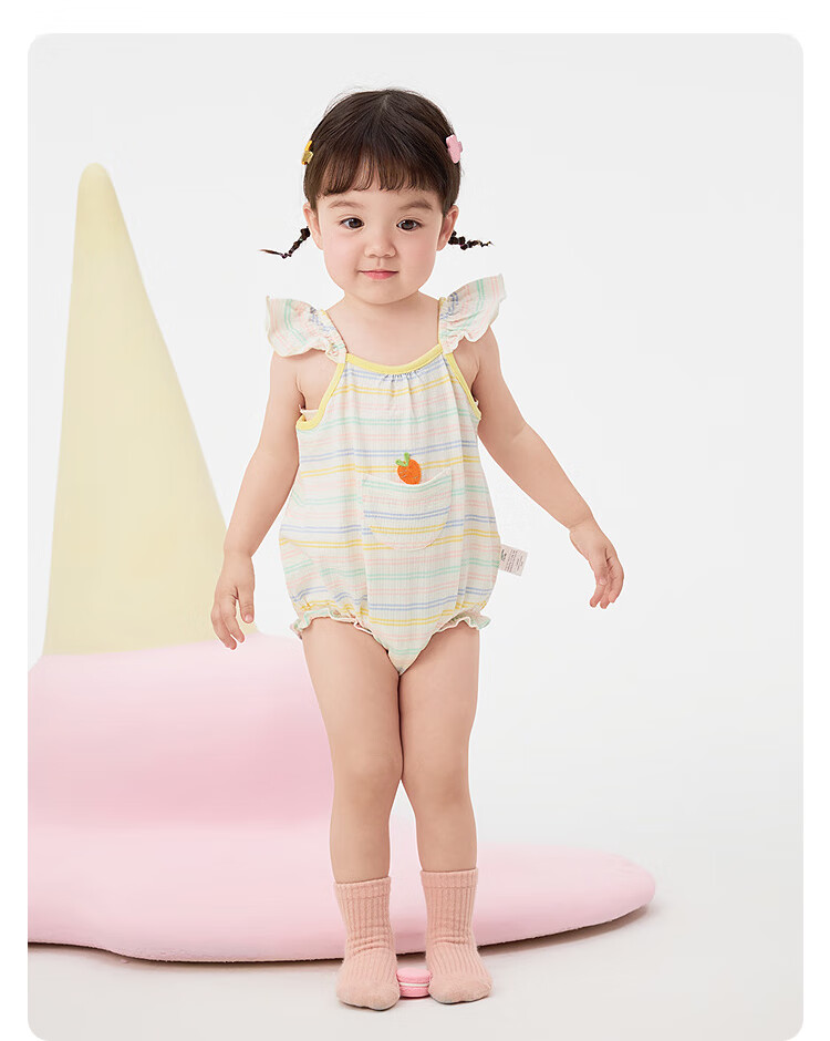 BALABALA Baby Clothes, Newborn Onesie, Girls' Romper, Triangle Bodysuit, Summer Wear, Sweet And Cute, 209225124001 11
