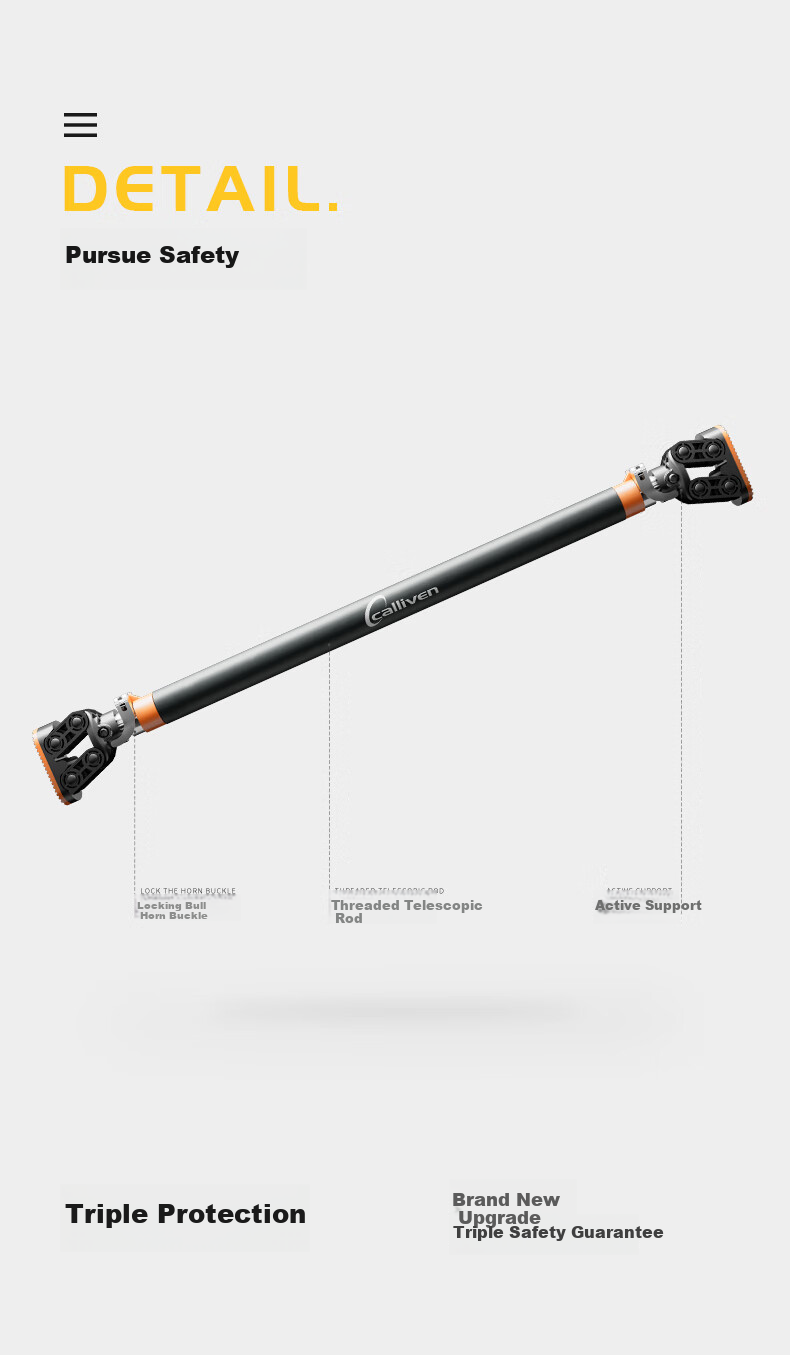 CALLIVEN Pull-Up Bar Trainer, Home Use without Drilling, Indoor Door-Mounted Hanging Bar, Fitness Equipment, 96-130cm 11