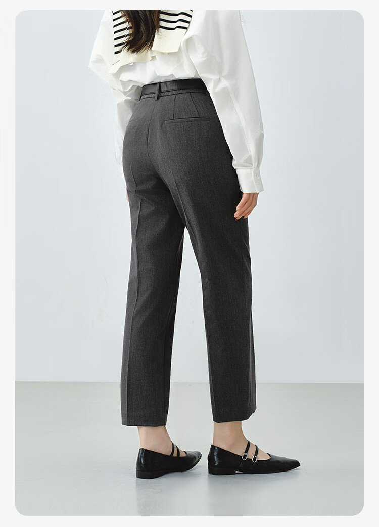 JD Jingzao Women's Dress Pants 2026 Spring New Slim Fit Casual Loose Straight Leg Four-Way Stretch Black XL 11