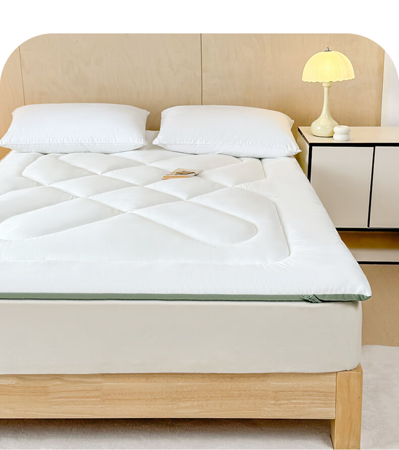 Grace Class A Thickened Fiber Mattress, Student Pad, Single Bed Mat, White And Green, 1.8 Meters 6