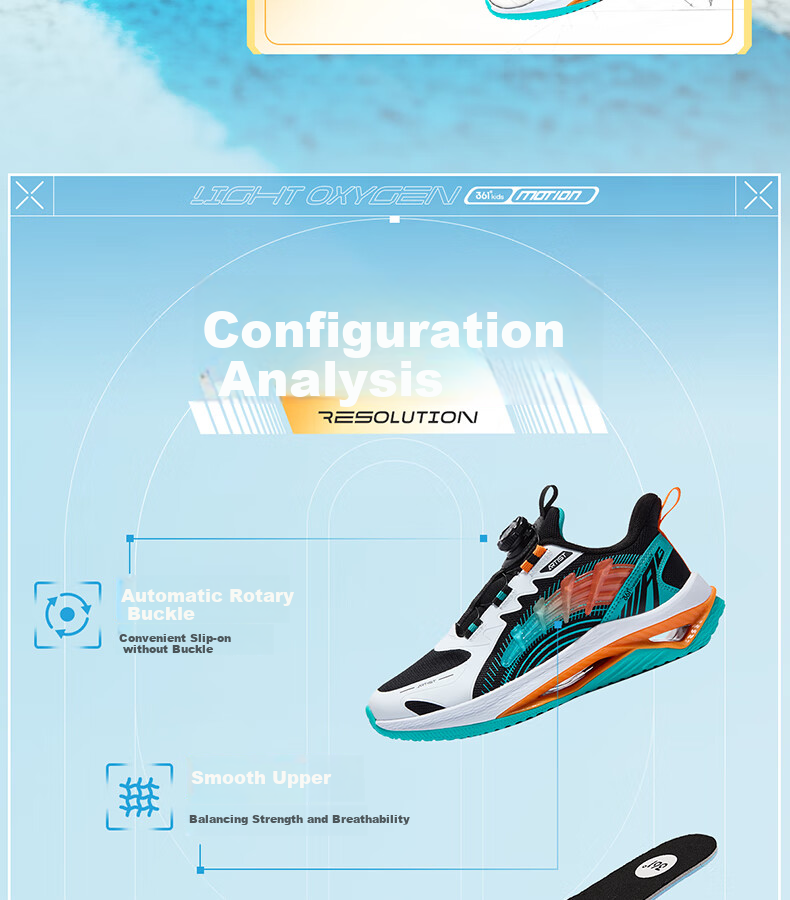 361° Qingyang | Children's Running Shoes, Spring 2025, Boys And Girls, Big Kids, Rotary Buckle, Lightweight Cushioning, Jogging Sneakers, Black, Size 40 7