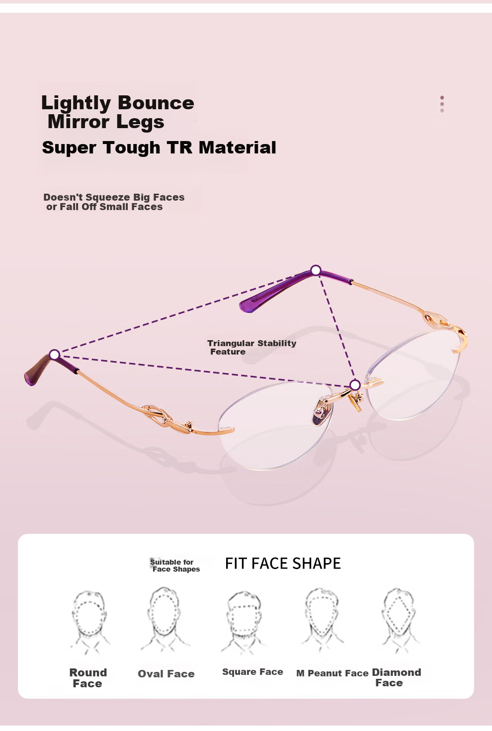 BORSIYZOL Reading Glasses for Women, Sold by JD, High-Definition Imported Anti-Blue Light Genuine Reading Glasses 8018, Purple, 150 Degrees 11