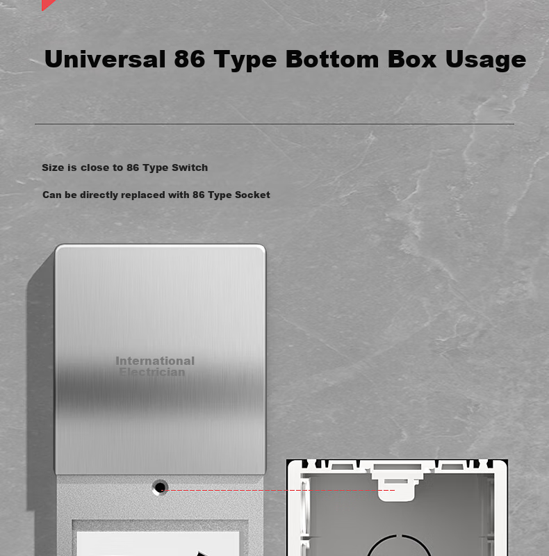 FDD Floor Socket, 86-Type Flat Push-In Floor Socket, Ultra-Thin Sliding Cover, Stainless Steel Waterproof Wall Concealed Box Floor Socket Box, Silver, Five Holes 7