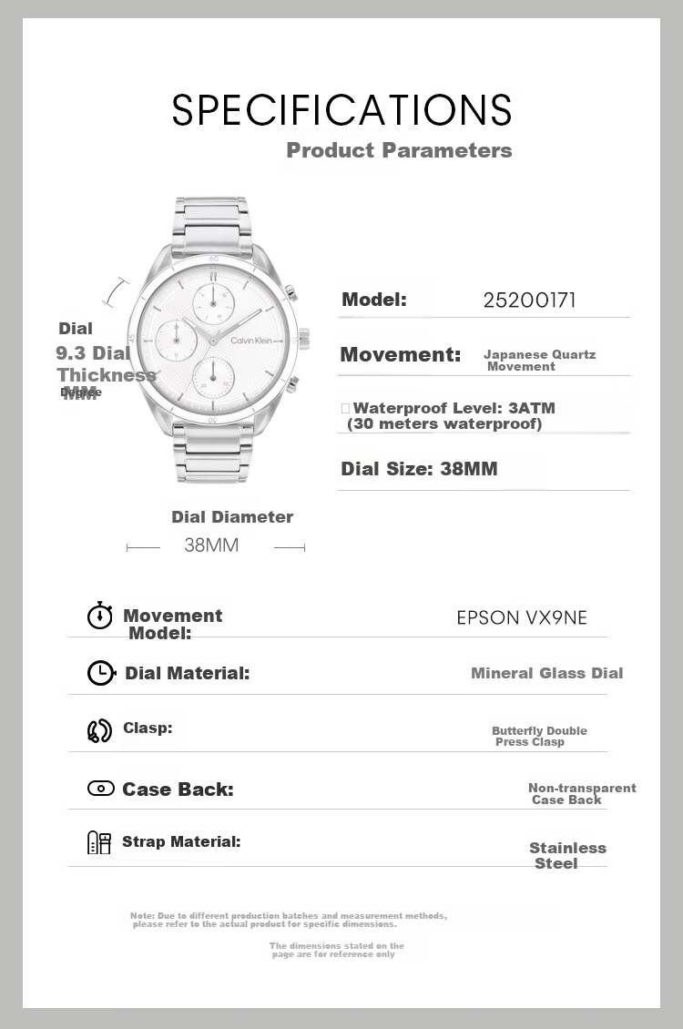 Calvin Klein CK Dynamic Steel Strap Quartz Sports Watch for Women, Goddess Day And New Year Gift 25200171 2