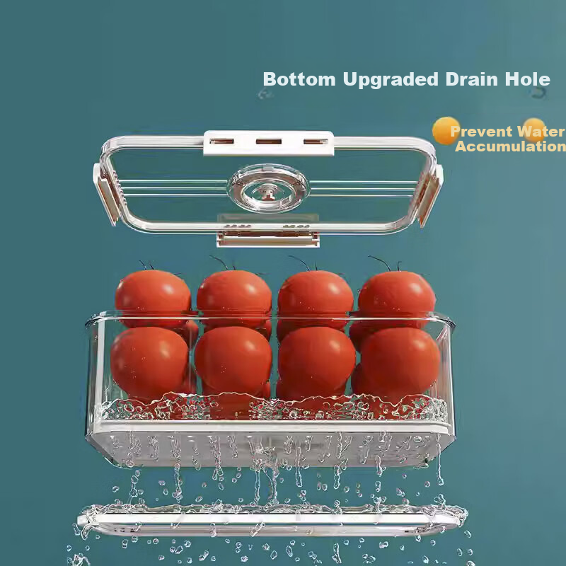 Handy Helper Refrigerator Storage Box Fresh-keeping Box Food Grade Kimchi Box Kitchen Vegetable Fruit Egg Storage Box 7.5L 2-Pack