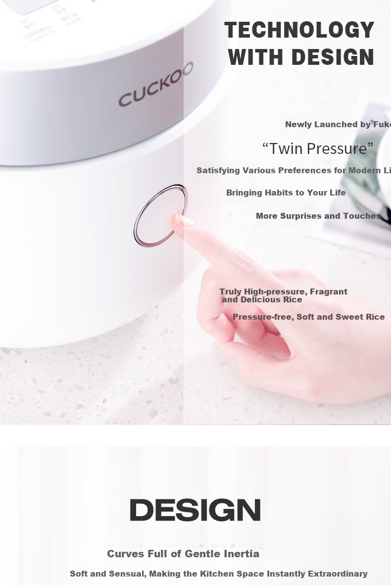 CUCKOO Korean Imported Dual-Pressure Mini Multifunctional Baby Food Smart Reservation Rice Cooker for 1-2 People, 1.5L CRP-MHTR0311FW 2