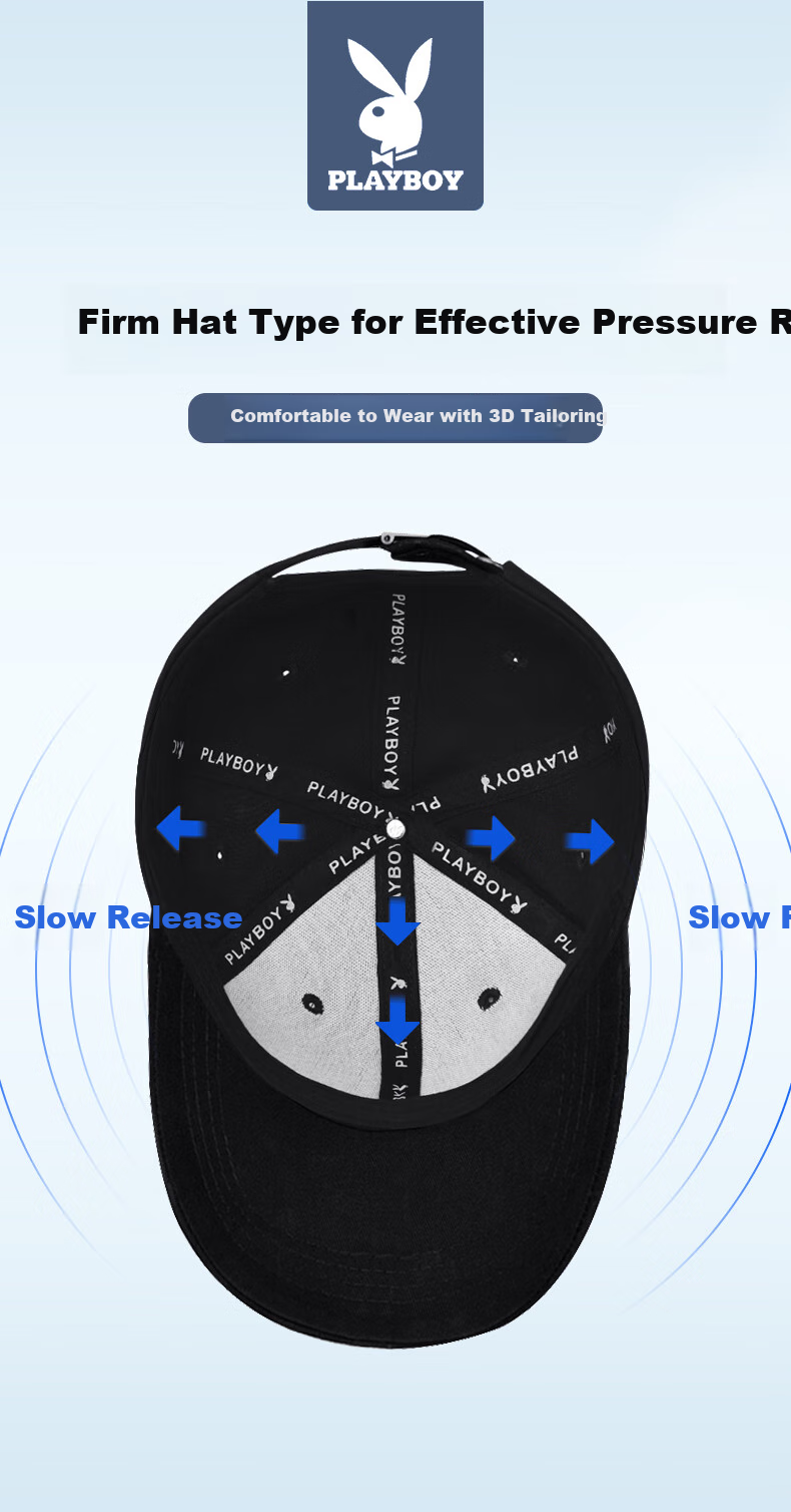 PLAYBOY Men's Spring And Summer Baseball Cap, Breathable Sun Protection Outdoor Hat, Casual Cap for Middle-Aged People in All Seasons 6