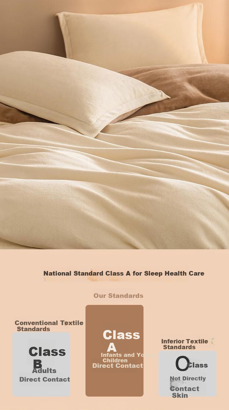 JD Original 220g Milk Velvet Four-Piece Set, Class A Autumn And Winter Thickened High-Weight Flannel Warm Double Bed Sheet Pillowcase Duvet Cover, 1.5-Meter Bed, Peach Milky 5
