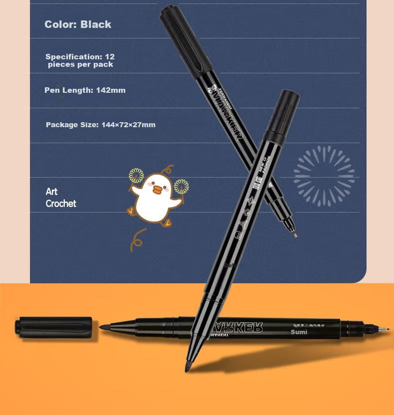 Deli 12 Art Line Drawing Pens (Black) (12 Pcs/box), Professional Drawing Sketching Coloring Soft Pencils, Gift for Girls Children S563 Graduation Present for Boys And Girls 5