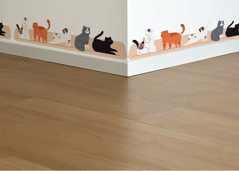 JIFFDIFF Wall Decoration Stickers, Cartoon Decals for Baby Room, Cute Animal Wallpaper, Army of Cats 7