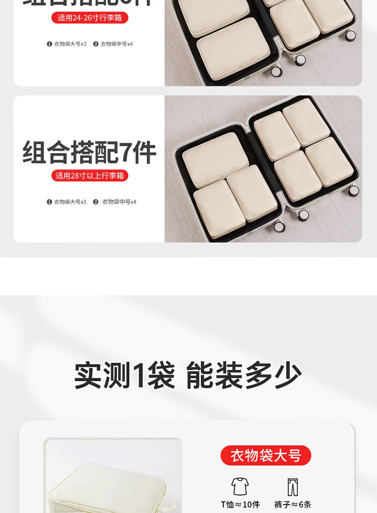 Baicaoyuan Compression Travel Storage Bag, Luggage Organizer for Clothes And Shoes, Packing Cubes for Travel And Business Trips, Blue 11