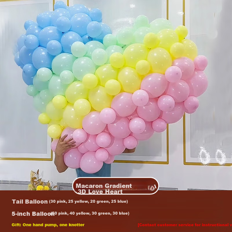 Abaoli Ins Gradient Color 3D Heart-Shaped Balloon Moon Proposal Confession Birthday Creative Wedding Room Decoration Scene Setup
