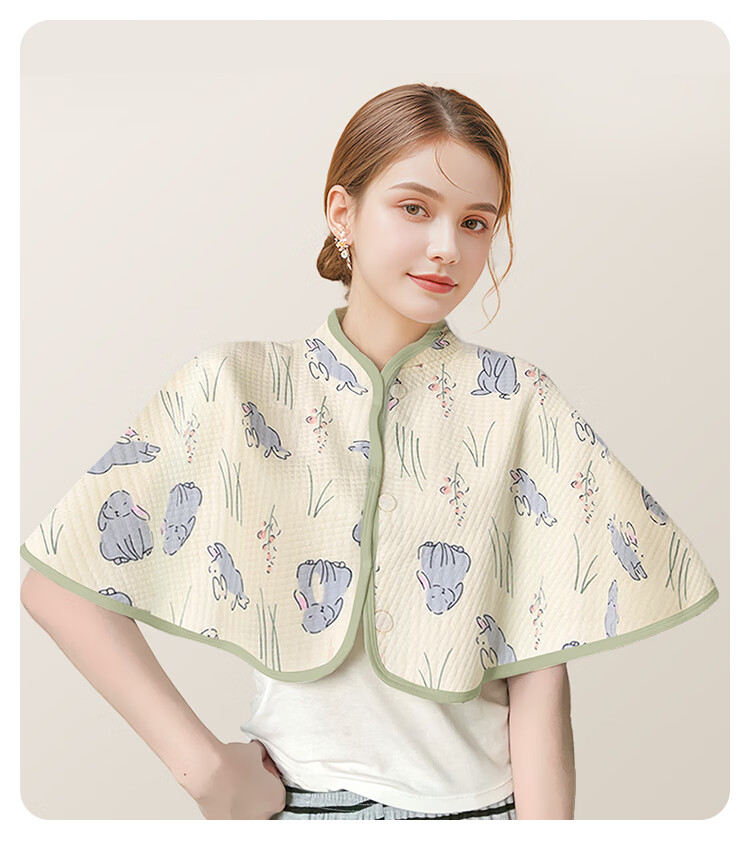 Aibaozi Postpartum Shoulder Warmer Autumn Winter Thickened Cold-Proof Maternity Nursing Shawl Wheat Ear Rabbit M432 16