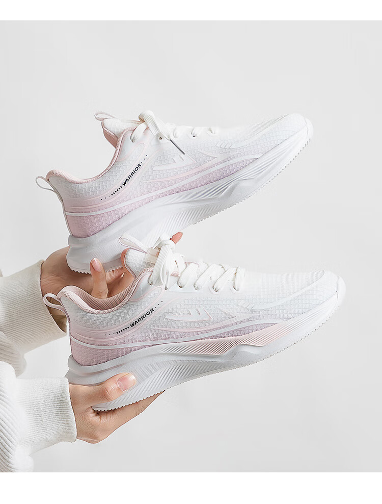 Warrior Official Women's Summer Flyknit Sports Shoes 2026 Women's Running Shoes White Pink (Leather) Size 37 9