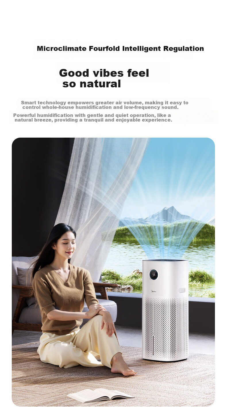 Midea [UV Sterilization] Mist-Free Air Purifier And Humidifier, Large Capacity Floor-Standing Home Bedroom Quiet Model for Pregnant Women And Infants, Rhinitis Relief, Gift for Women SZK-U12 HarmonyOS Smart Connectio 10