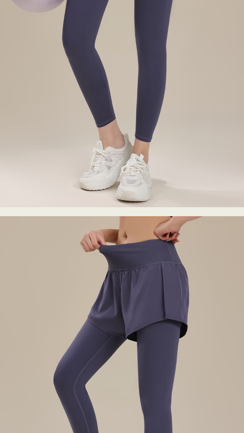 Free Style Women's Two-in-One Yoga Pants Spring Autumn Outdoor Sports Fitness Quick-Dry Pilates Training High-Waist Long Pants 11