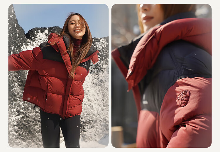Tanboer Women's Short Down Jacket with Detachable Hood, Thick Winter Outdoor Warm Coat 5530538Z Black 165 6