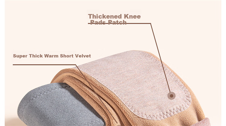 Hengyuanxiang [Best-Selling 50,000 Sets] Women's Thermal Underwear with Wool Knee Protection Patches, German Velvet High-Waist Seamless Autumn Pants Cotton Trousers, Dark Gray 7