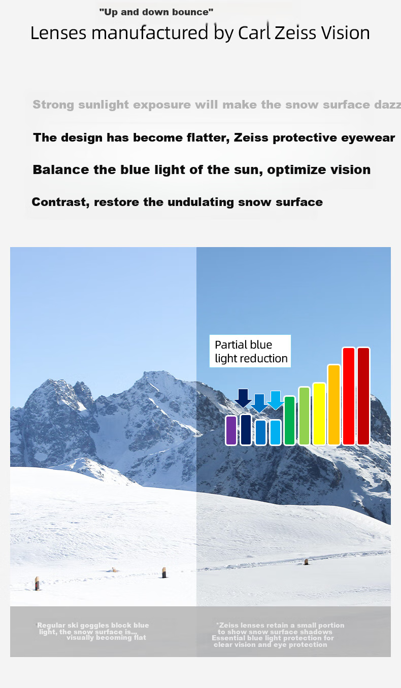 Flow Theory Magnetic Flip-Up Anti-Fog Ski Goggles for Men And Women, Suitable for Single And Double Board Skiing, with Photochromic Lenses for Myopia Protection, Obsidian Black 2