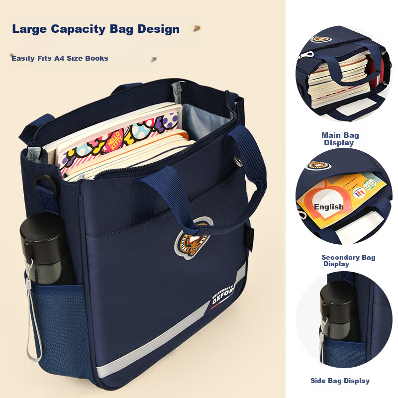 UNIVERSITY OF OXFORD Tutoring Bag for Primary School Students, Boys And Girls Handheld Bag, Hand-Held Bookbag, Children's Crossbody Bag, Tutoring Bag, Backpack 1194 Purple