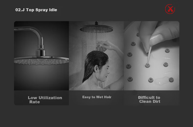JOMOO Shower Set with Piano Key Temperature Control, Separate Shower Head IMAX Silk Rain Youth Edition 25048-695/HBS 7