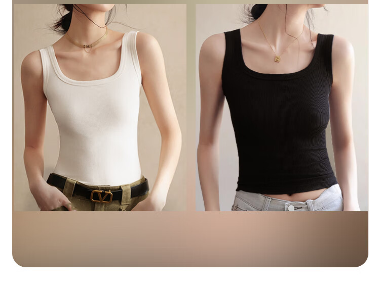 Dushiliren Women's Vest, Slim-Fit for All Seasons, Inner Wear for Suits, Seamless, Can Be Worn As Outerwear, Round Neck, Sleeveless Top, White, Size L 2