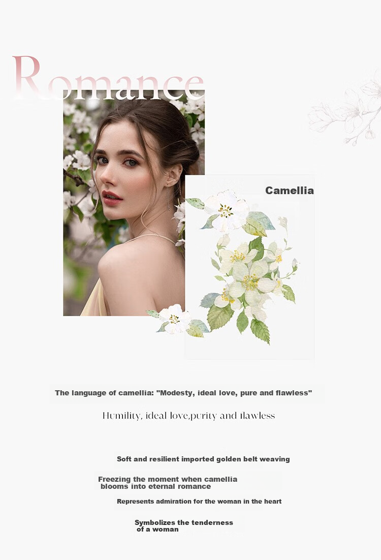 She's Overture, Camellia Hair Tie, Ladies Ponytail Hairband, Birthday Gift for Girlfriend 3