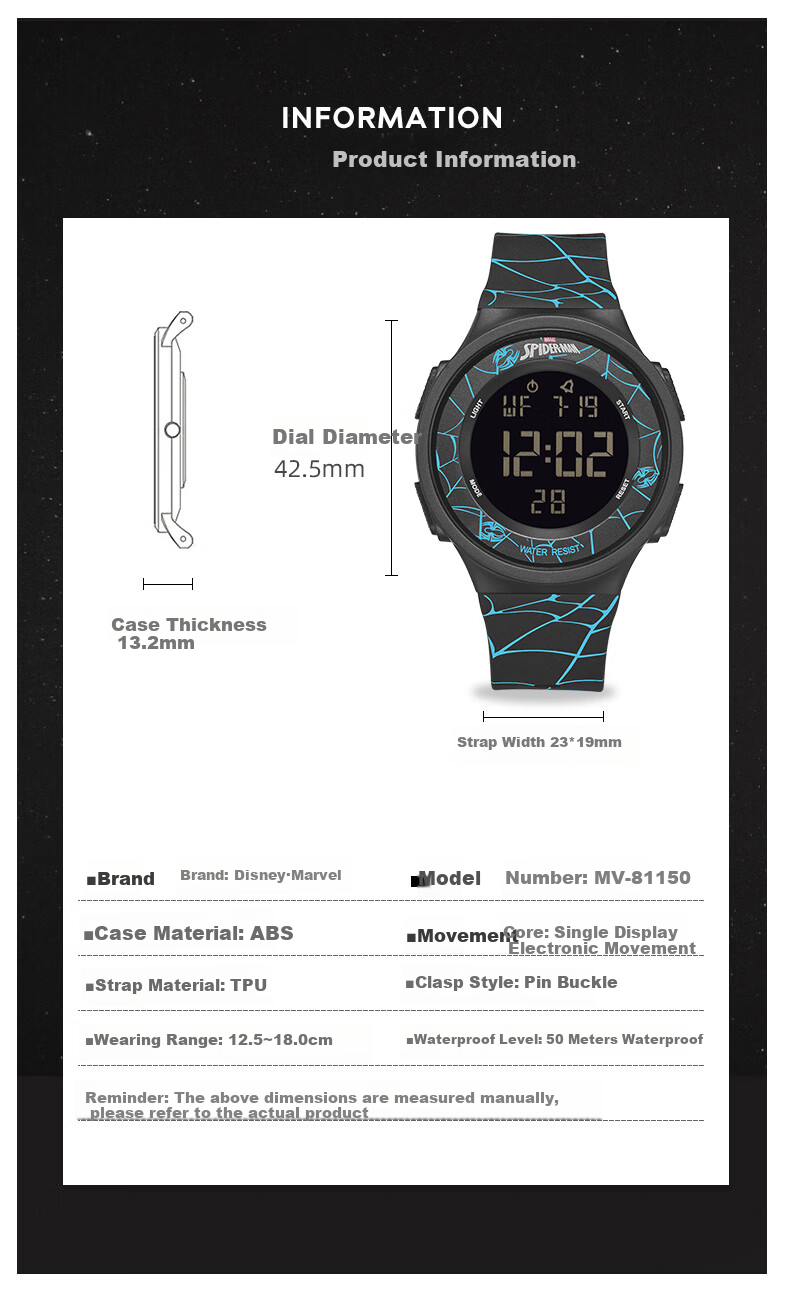 Disney Boys' Watch Student Teen Schoolboy Middle High School Calendar Luminous Waterproof 16