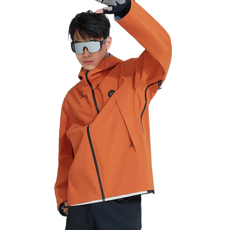 CAMEL Panda Outdoor 3L Hard Shell Single-Layer Waterproof Jacket, Multi-Functional Triple-Protection Mountaineering Suit, Heavy Rain-Resistant