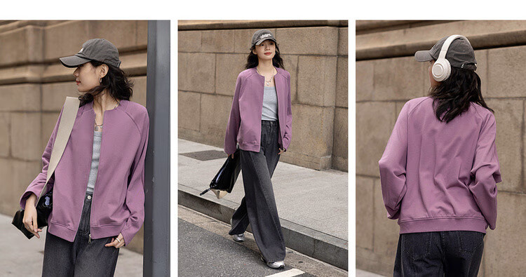 Dme [Cloud Comfort Zone] Spring Vintage Minimalist Style Round Neck Casual Loose-Fitting Slimming Versatile Short Women's Jacket 3