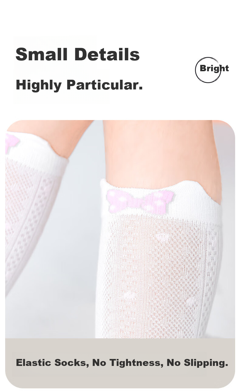 Barbie Girls' Mid-Calf Socks, Children's Long Socks, Girls' Thin Spring And Autumn Socks, Baby Half-Leg High Socks 7