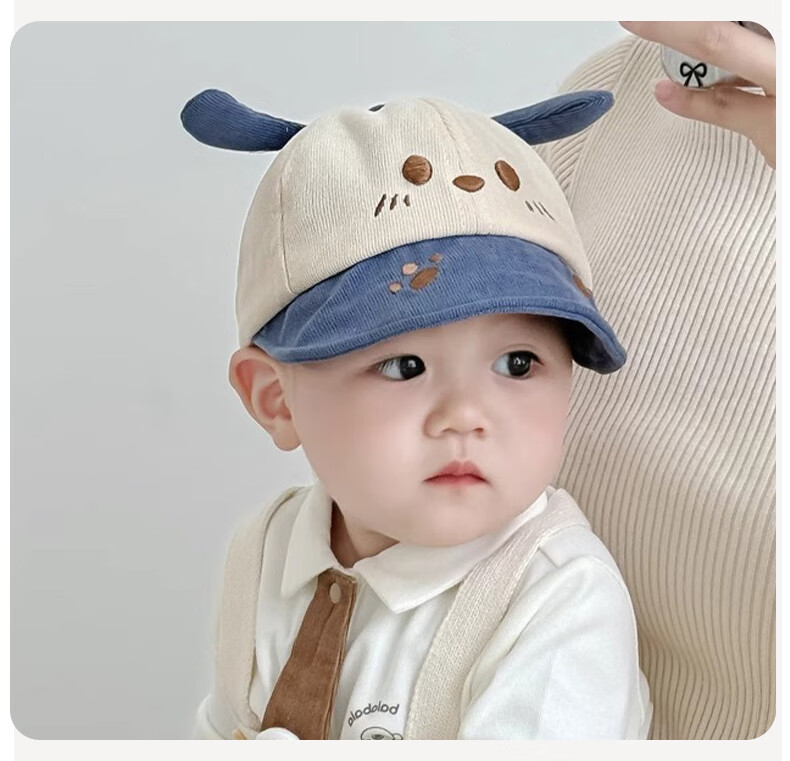 Aibao Baby Hat Spring and Autumn Cartoon Baseball Cap for Kids Outdoor Sunshade Blue Bear T150 12