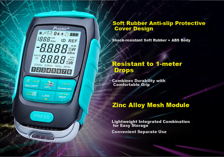 Pro'sKit MT-7616 4-In Multifunctional Optical Power Meter/Continuity Tester/Network Cable Tester, Red Light Pen Network Tester 14