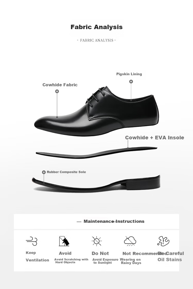 Goldlion Men's Business Leather Shoes, Formal Dress Shoes, Fashionable Comfortable Derby Shoes, 51502036701A, Black, Size 43 8