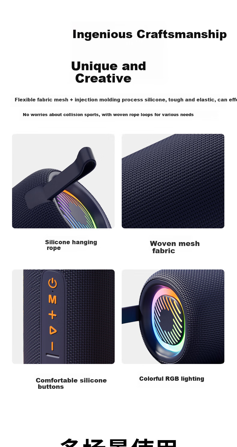 CLAISON T613 2026 New Berlin Sound Portable Bluetooth Speaker AI Tuning Long Battery Life Ambient Lighting IP67 Waterproof Harman-Level Sound 7