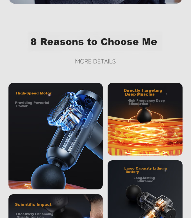 AUX Professional Fascia Gun Massager, Full Body Deep Muscle Relaxation, Sports Fitness Shoulder Neck Fascia Massage Gun, Gift for Parents, Mid-Autumn Festival Gift for Male And Female Teachers 5