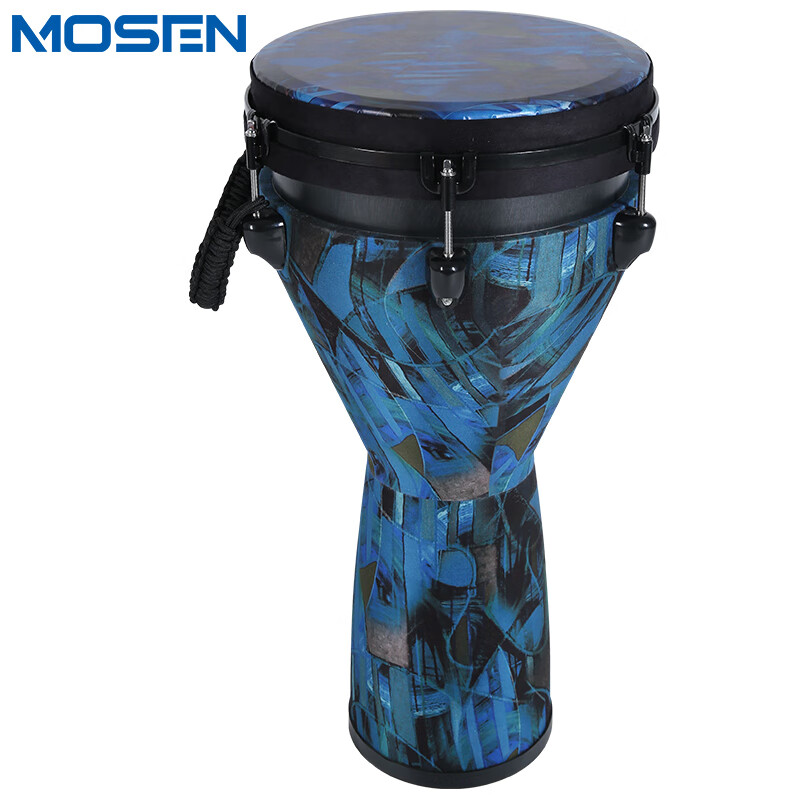 MOSEN 12-Inch Professional African Drum, Carbon Fiber Material Lijiang Hand Drum, Adjustable Tuning Fashion Style, Cosmic Blue