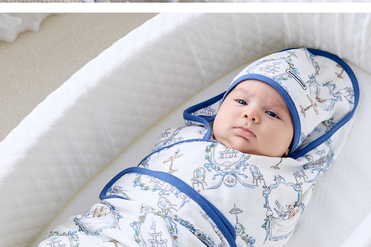 DOMIAMIA Baby Swaddle, Newborn Wrap Blanket, Infant Swaddling Cloth, Anti-Startle Spring And Autumn Gauze Swaddle, Newborn Mummy Wrap 23