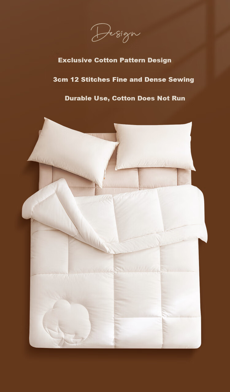 JD Original X Gujia Jiaju JK Classic, 100% Natural Xinjiang Cotton Duvet Insert, Single Winter Comforter 6 Jin, 1.5x2 Meters 6