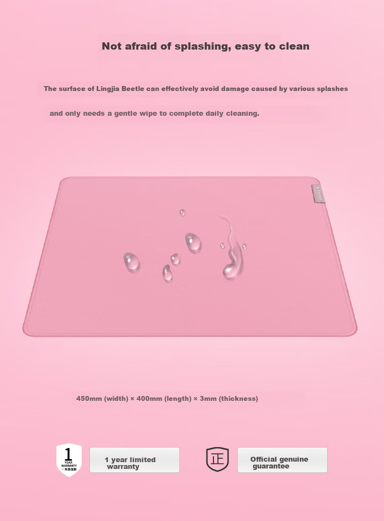 Razer Lingjia Chong Mouse Pad, Gaming Mouse Pad, Game Mouse Pad, Pink Crystal, Non-Slip, Size L 3