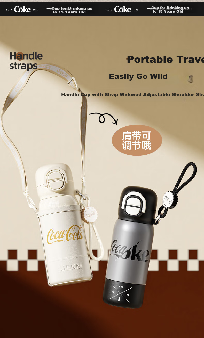 Germ Ultraman Children's Insulated Cup with Straw, Boys' School Water Bottle, Large Capacity Student Cup, 500ml, Zero Black 11
