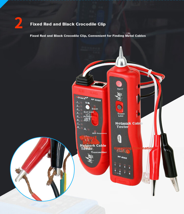 Jingmingshu NF-806R Cable Tracker, Network Tester, Wire Finder, Line Detector, Cable Tester, Network Cable Tester, Cable Locator 5