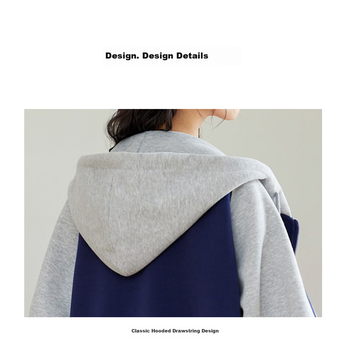 Halo Queen Hoodie Jacket for Women, Color Block Korean Style Casual Coat, Loose Comfortable Cardigan Top, New Product H143W1012 10
