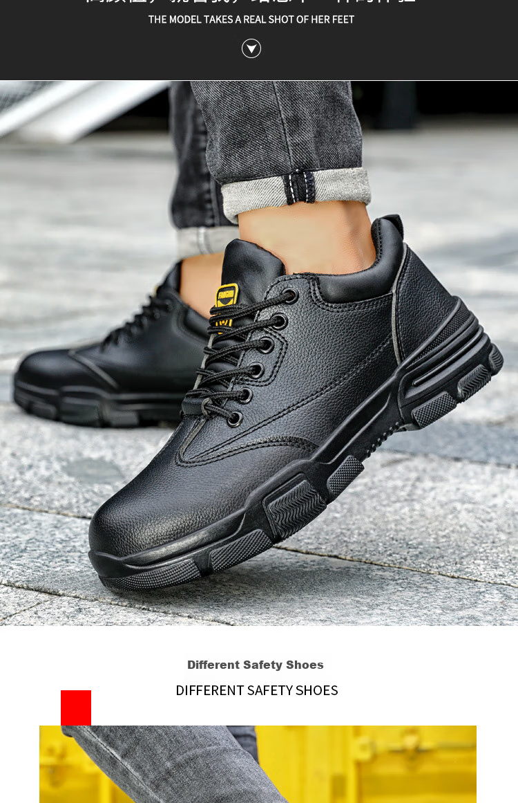 JUNBU Safety Shoes for Men, Summer Breathable Steel Toe Cap, Anti-Smashing And Puncture-Resistant, Lightweight Construction Site Work Boots 1020D Size 45 11