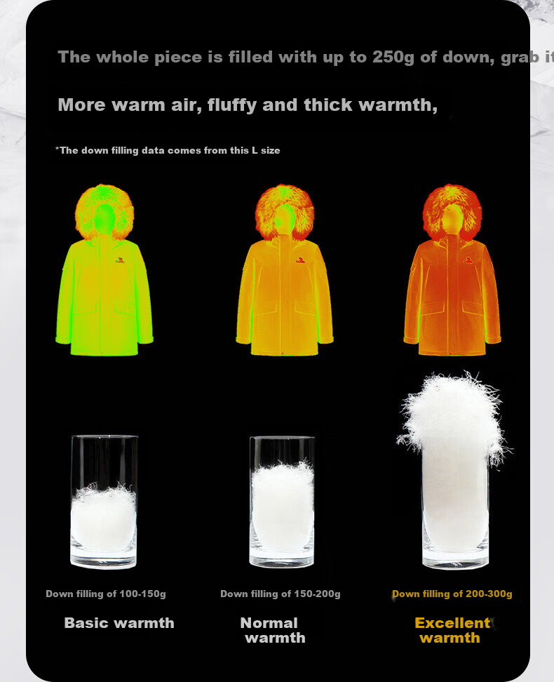 CAMEL Workwear down Jacket, Mid-Length, White Duck Down, Collar, Casual Sports Thickened Coat, Winter Season, M13CAKI038A 19