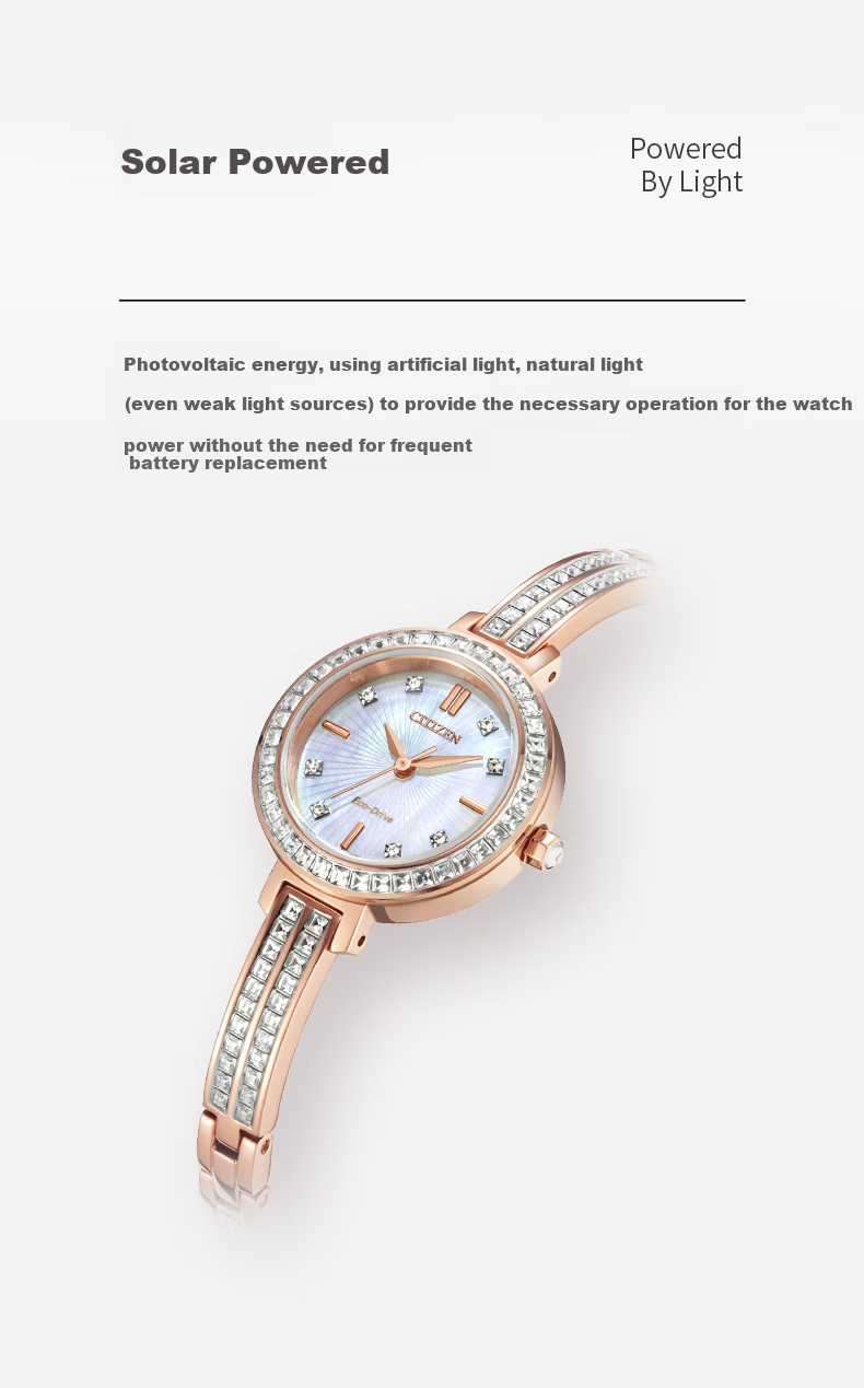 CITIZEN Watch for Women, Japanese-Korean L Series, Eco-Drive, Mother-Of Dial, Steel Band, Fashion Gift for Girlfriend, EM0530-81D 1