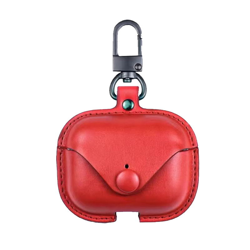 Shangsu Compatible with Apple AirPods 3 Earphone Case, AirPods 3 Third-Generation Earphone Shell, New Year's Style Cross-Strap Cord, Leather Retro Anti-Drop Soft Case for Men And Women, China Red